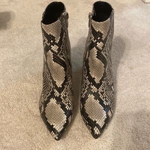 Marc Fisher snakeskin booties